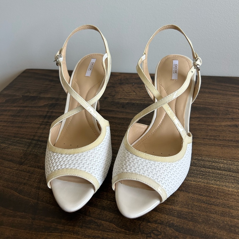 Geox White and Cream Heels